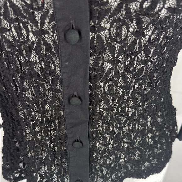 Anne Fontaine Melissa Black Lace Blouse Size 4 - Picture 8 of 12